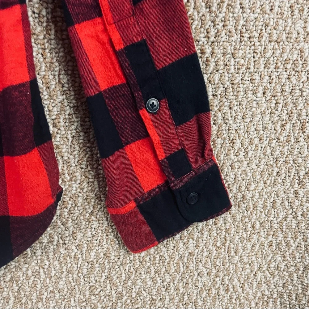 J.Crew Shirt Men's Medium Buffalo Plaid Flannel Button-Up Red Black NWT T723